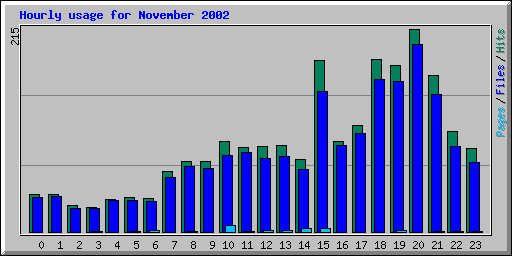 Hourly usage for November 2002